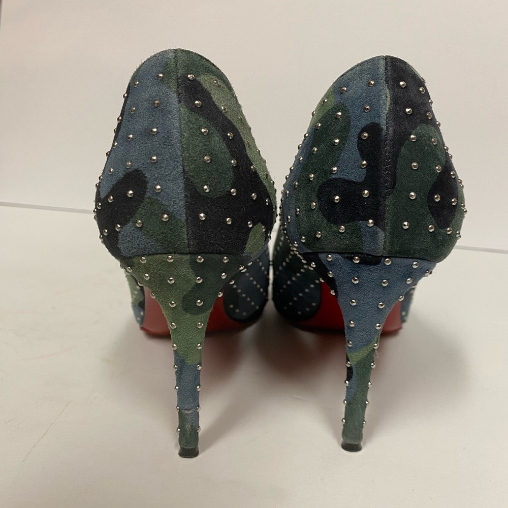 Christian Louboutin Kate plume suede pumps heels camo 35.5 - Picture 7 of 13